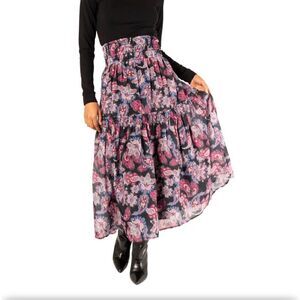 Magali Pascal Patricia Maxi A-line Skirt in Pristine Paisley Tiered Women’s Sz S